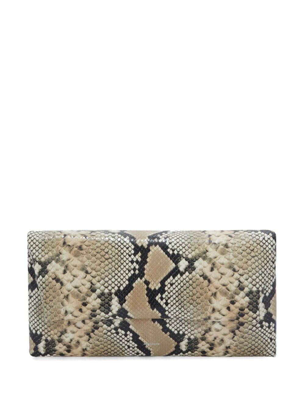 Jil Sander snakeskin-effect leather clutch bag - Brown von Jil Sander