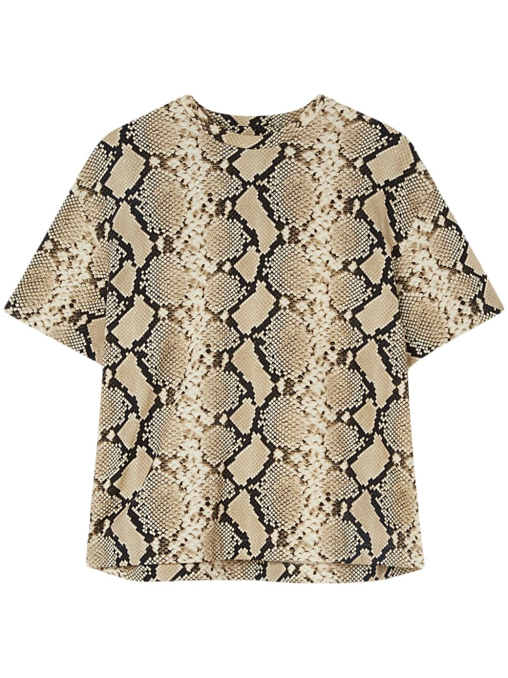 Jil Sander snakeskin-print cotton T-shirt - Brown von Jil Sander