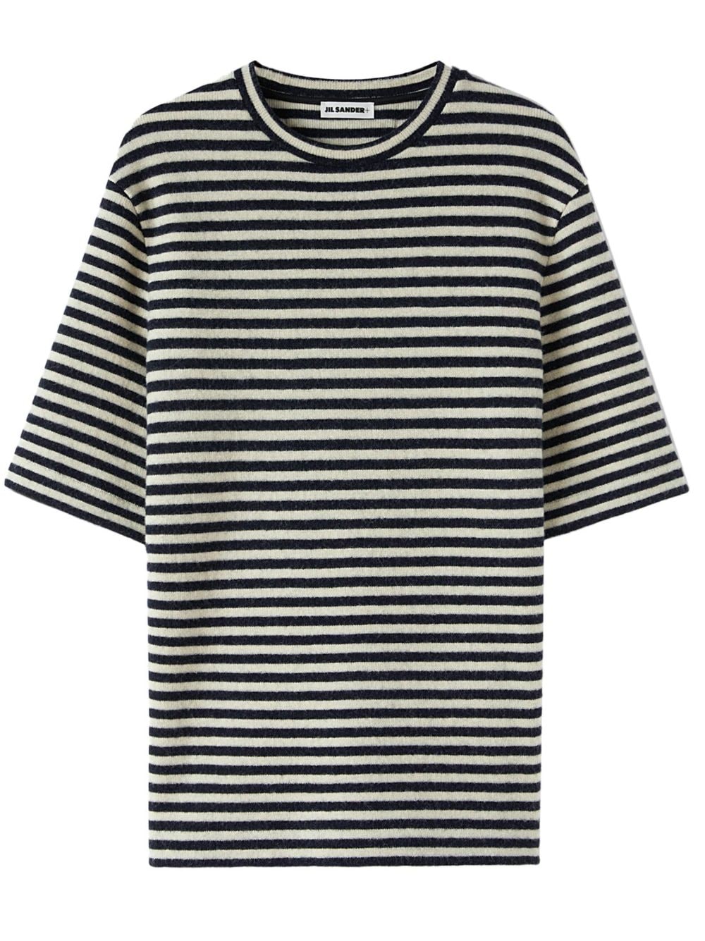 Jil Sander stripe-pattern round-neck T-shirt - Black von Jil Sander