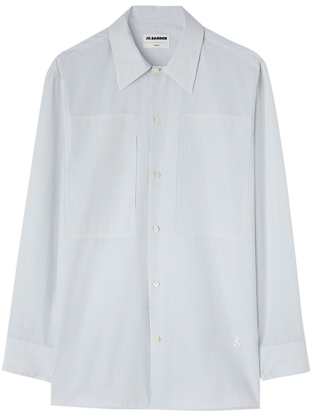 Jil Sander striped long-sleeve cotton shirt - White von Jil Sander