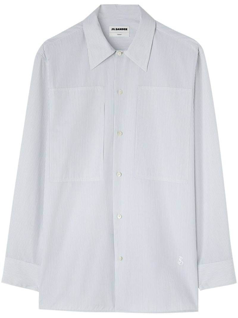 Jil Sander striped long-sleeve cotton shirt - White von Jil Sander