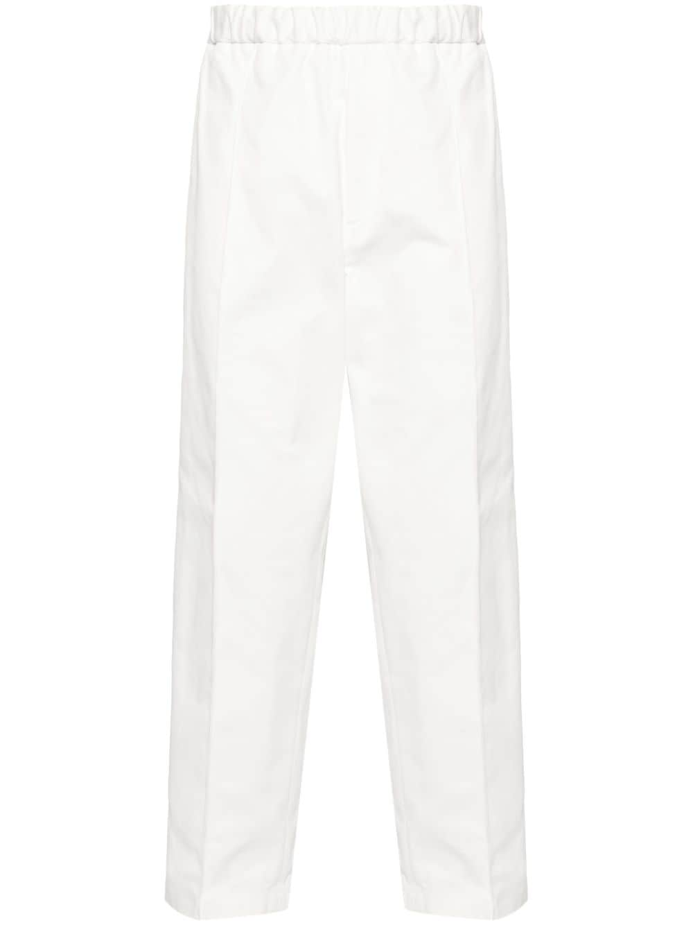 Jil Sander tapered-leg cotton trousers - White von Jil Sander