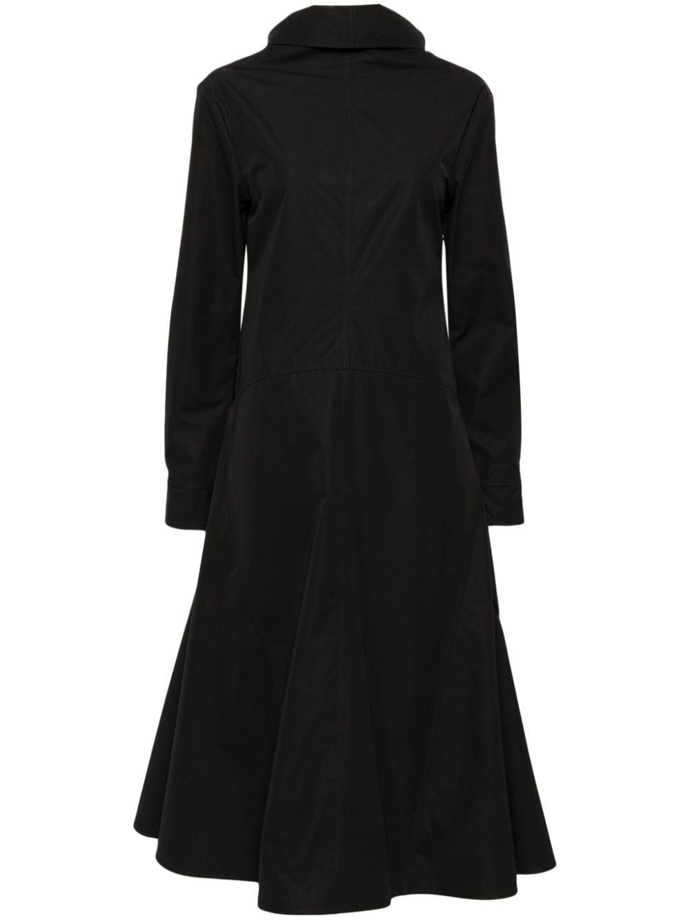 Jil Sander tie-fastening cotton midi dress - Black von Jil Sander