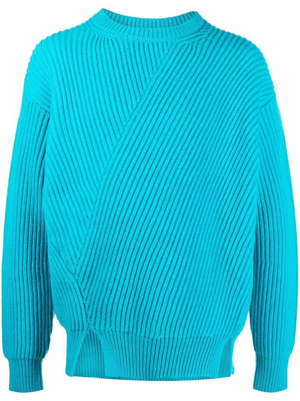 Jil Sander waffle-knit side-slits jumper - Blue von Jil Sander