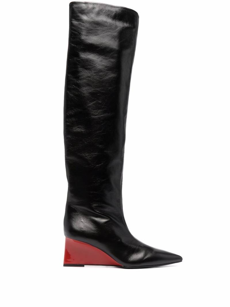 Jil Sander wedge-heel knee boots - Black von Jil Sander