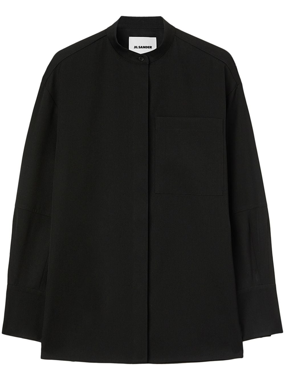 Jil Sander wool gabardine shirt - Black von Jil Sander