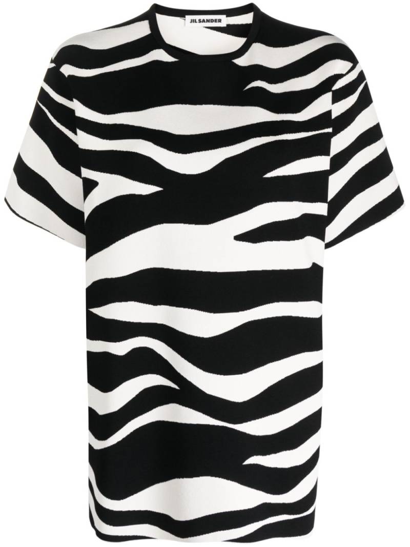 Jil Sander zebra-print short-sleeve T-shirt - Black von Jil Sander