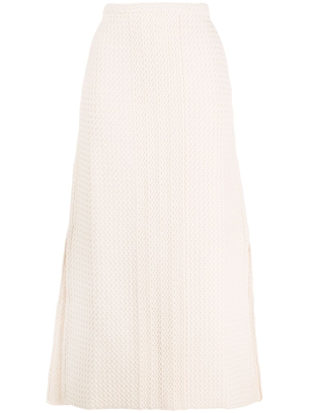 Jil Sander zig-zag knit A-line skirt - Neutrals von Jil Sander