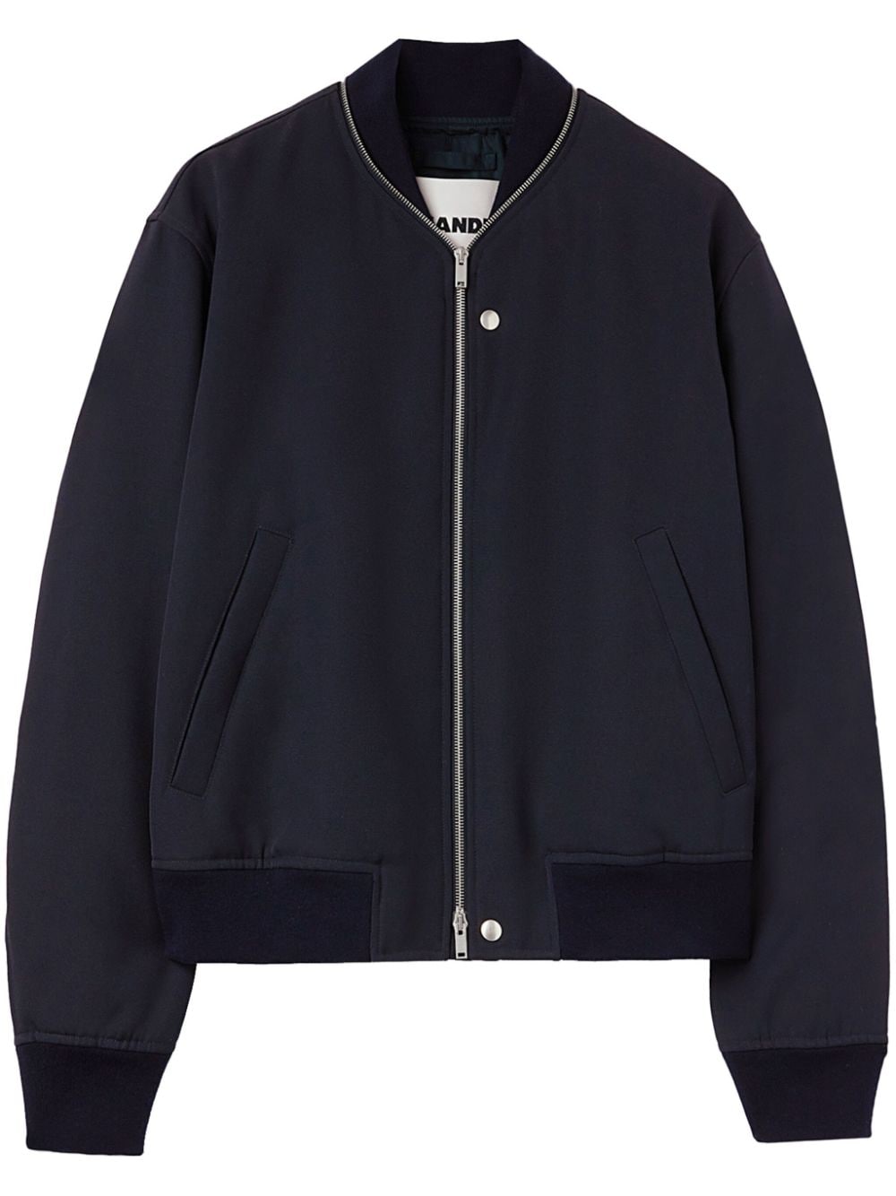 Jil Sander zip-embellished wool bomber jacket - Blue von Jil Sander