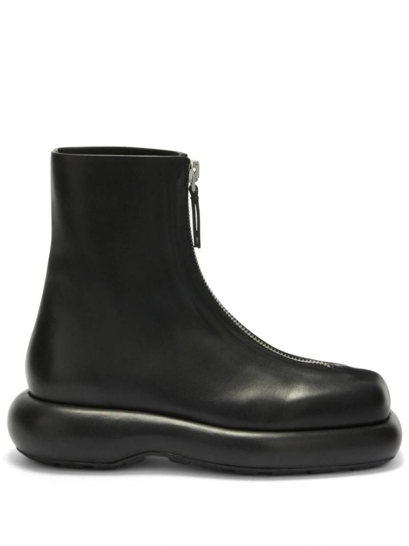 Jil Sander zip-up leather boots - Black von Jil Sander