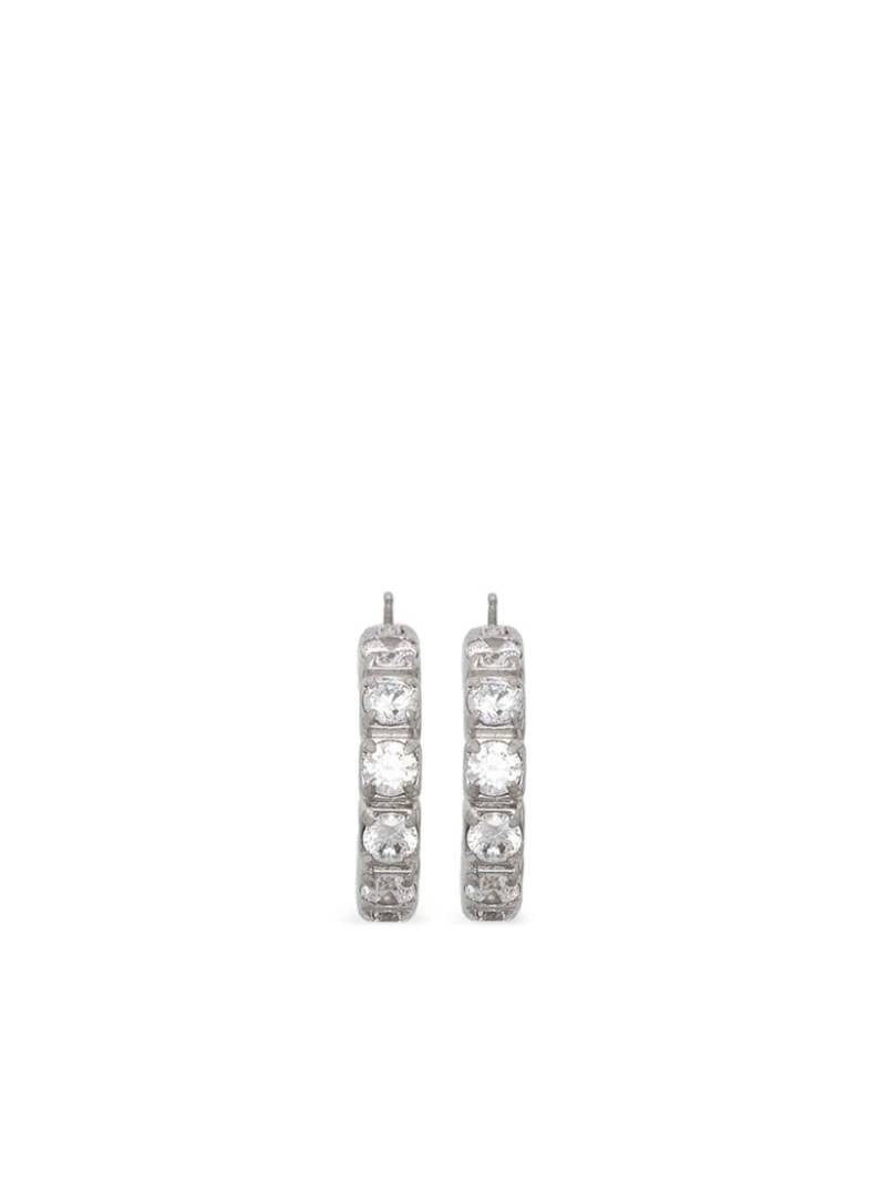 Jil Sander zircon-embellished hoop earrings - Grey von Jil Sander