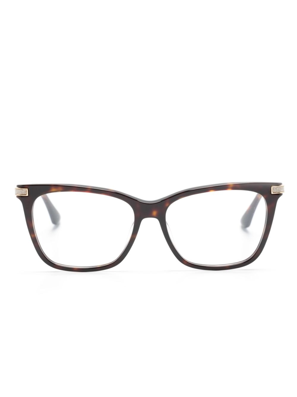 Jimmy Choo Eyewear glitter-embellished cat-eye glasses - Brown von Jimmy Choo Eyewear