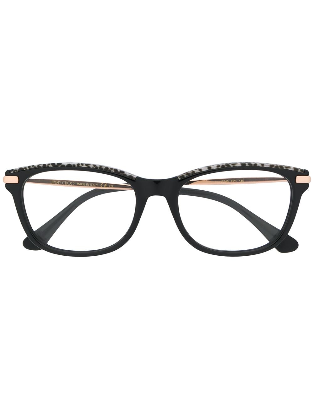 Jimmy Choo Eyewear leopard trim glasses - Black von Jimmy Choo Eyewear