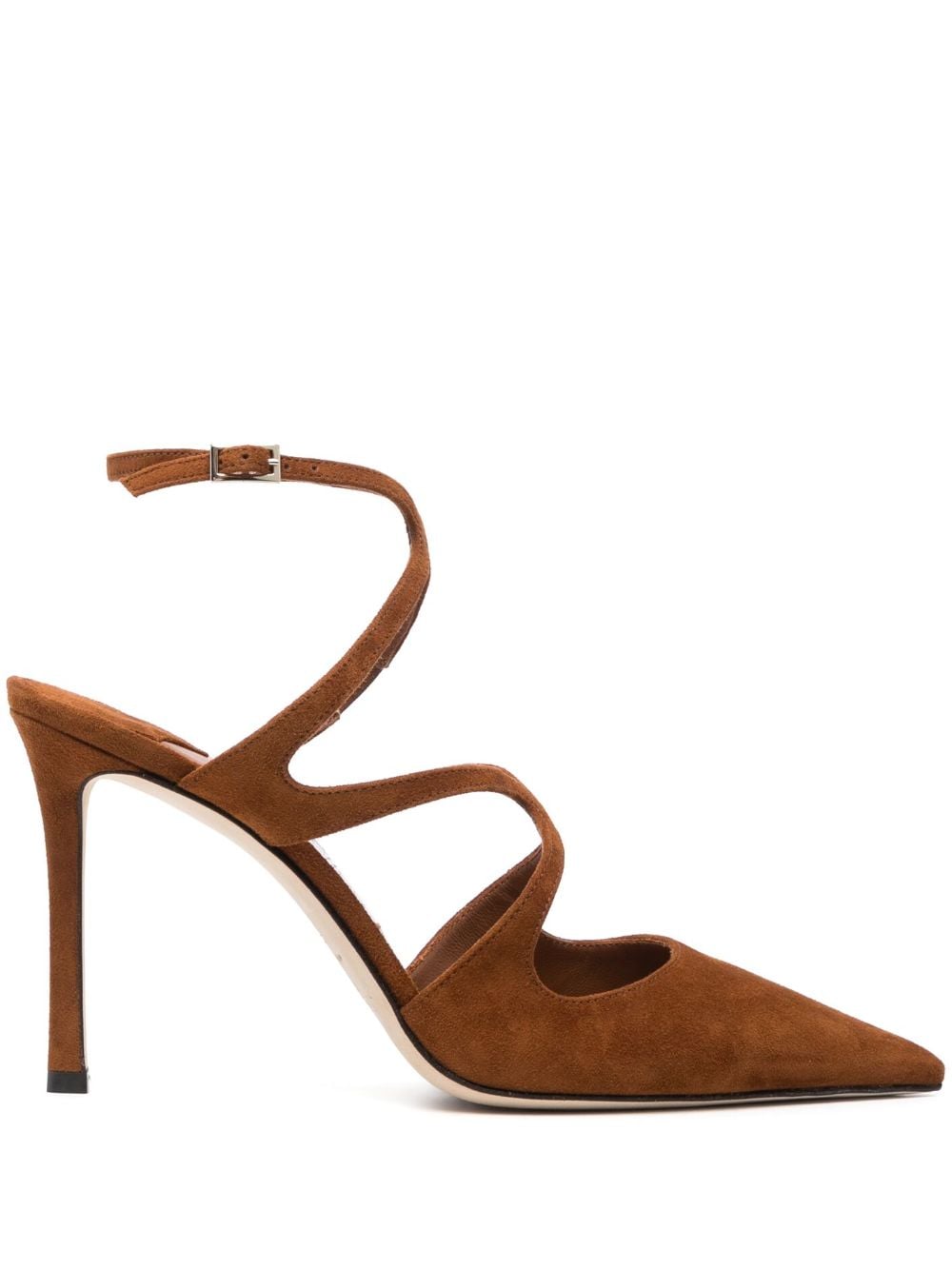 Jimmy Choo Azia 105mm pointed suede pumps - Brown von Jimmy Choo