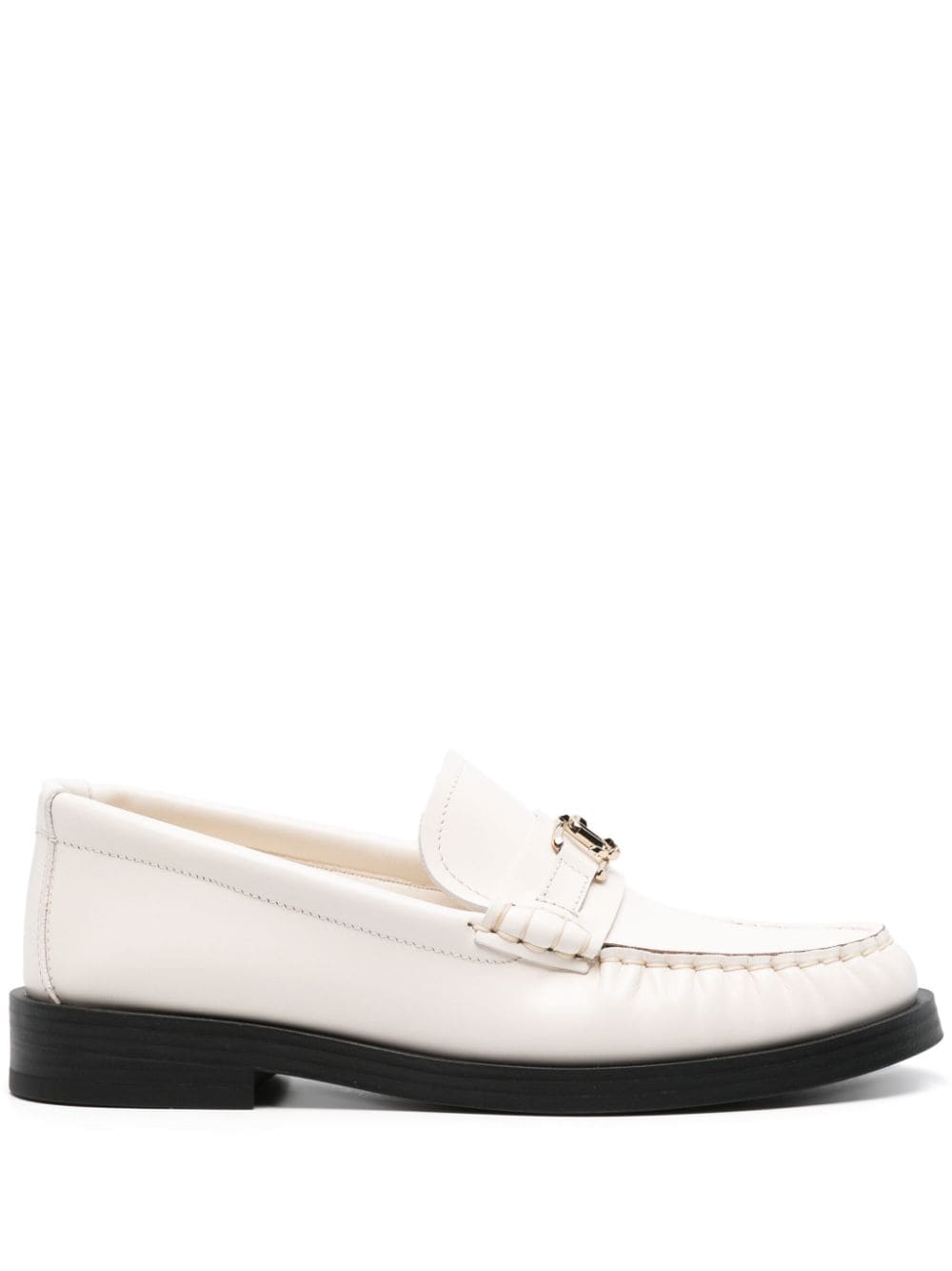 Jimmy Choo Addie leather loafers - White von Jimmy Choo