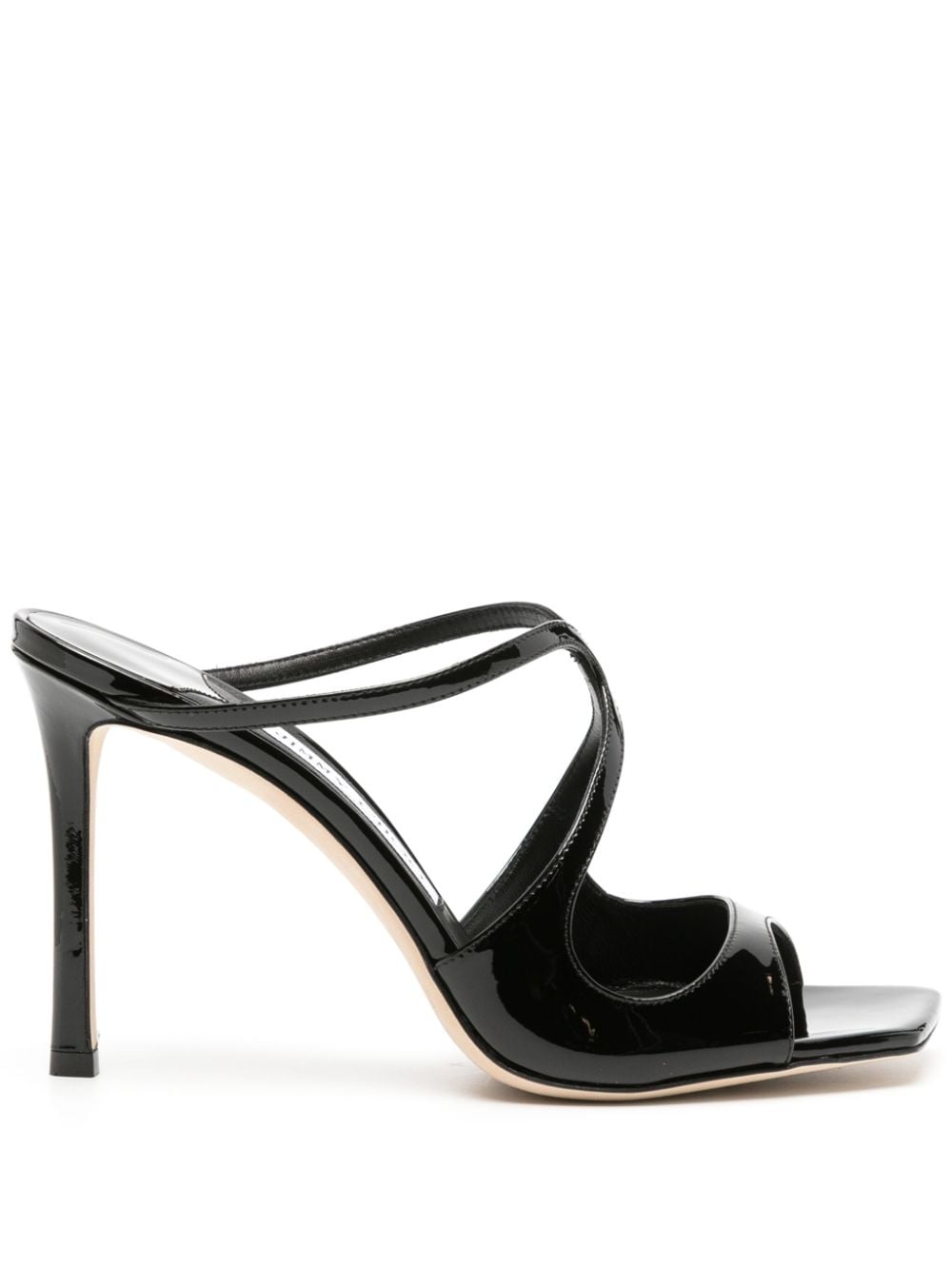 Jimmy Choo Anise 95mm cut-out patent mules - Black von Jimmy Choo