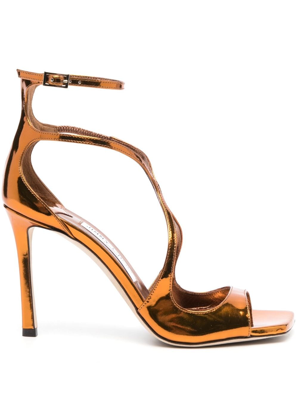 Jimmy Choo Azia 95mm metallic-effect sandals - Brown von Jimmy Choo