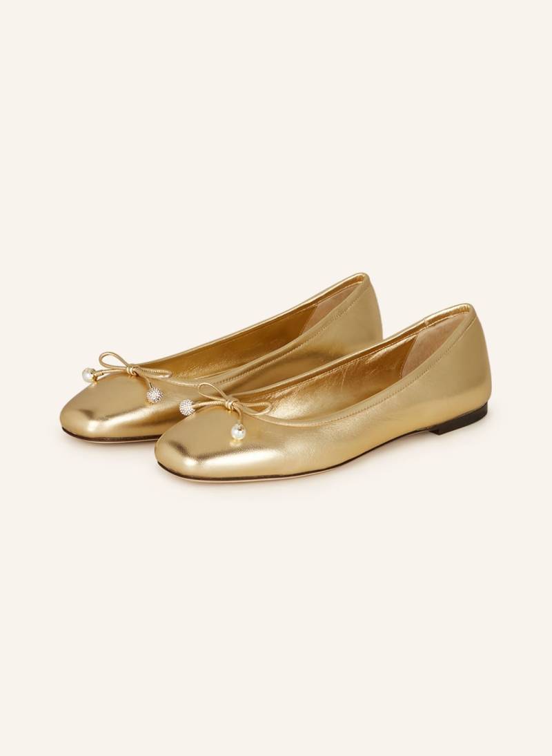 Jimmy Choo Ballerinas Elme Mit Schmucksteinen Und Perlen gold von Jimmy Choo