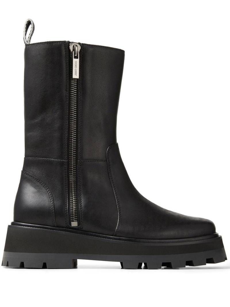 Jimmy Choo Bay Flat chunky leather boots - Black von Jimmy Choo