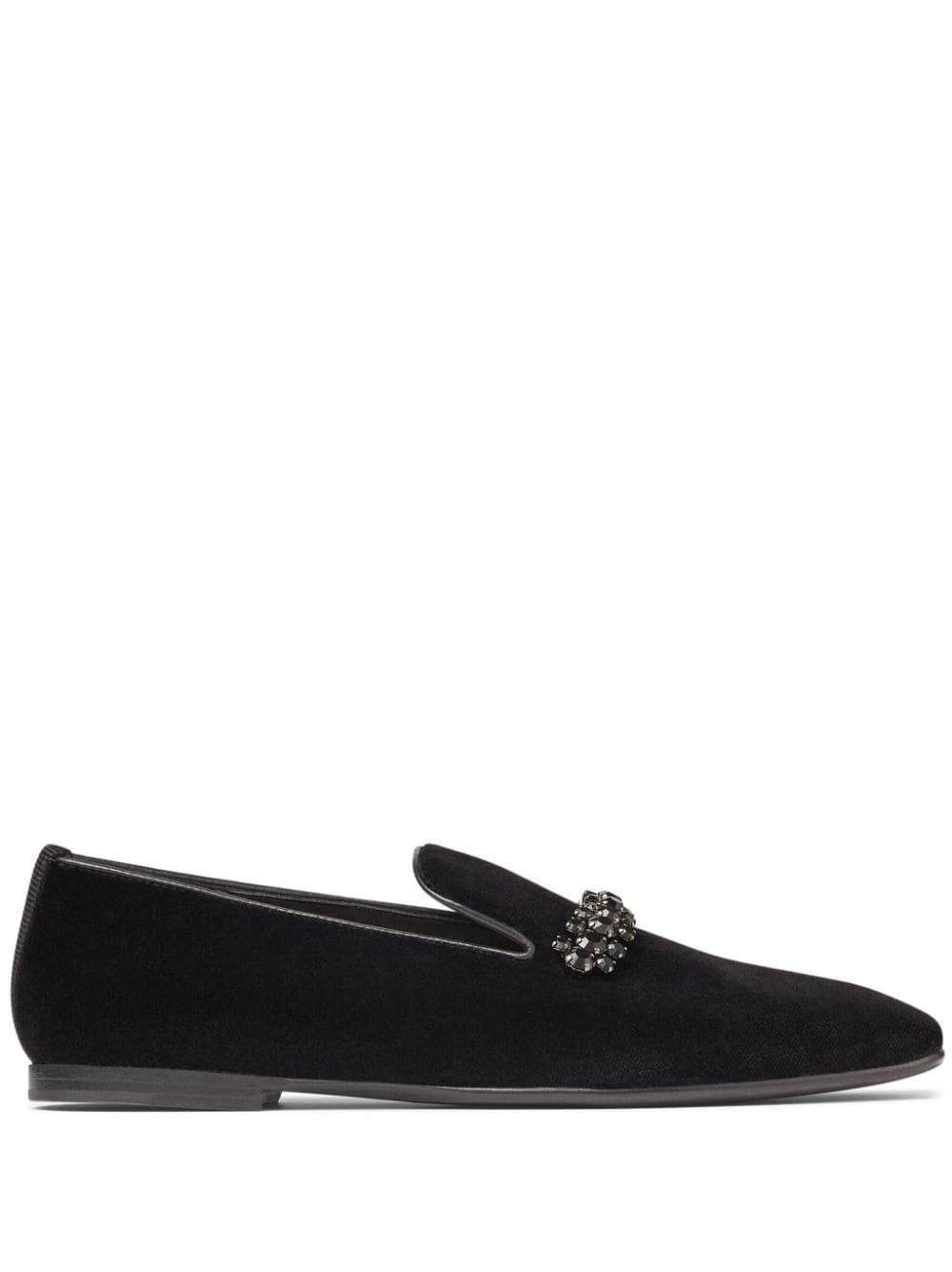 Jimmy Choo Bing crystal-embellished velvet slippers - Black von Jimmy Choo