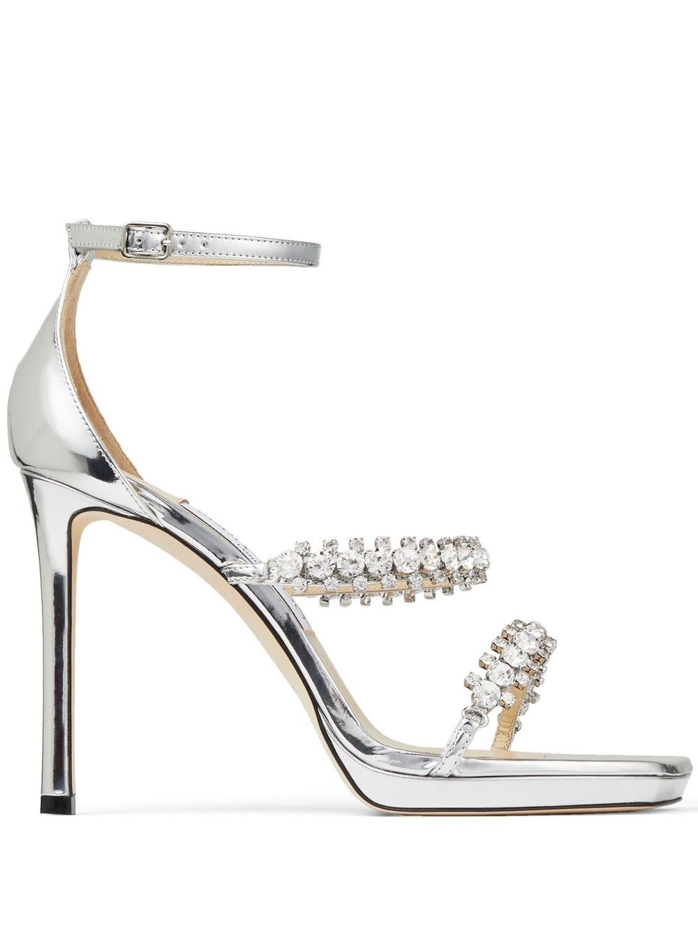 Jimmy Choo Bing metallic 105mm sandals - Silver von Jimmy Choo