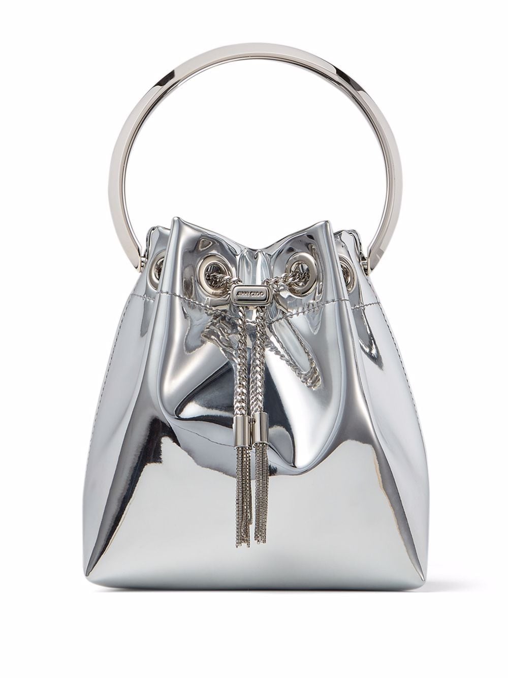 Jimmy Choo Bon Bon metallic-effect bucket bag - Silver von Jimmy Choo