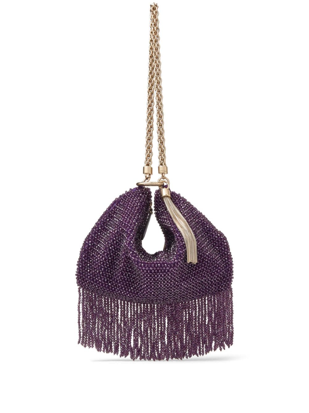 Jimmy Choo Callie beaded satin shoulder bag - Purple von Jimmy Choo