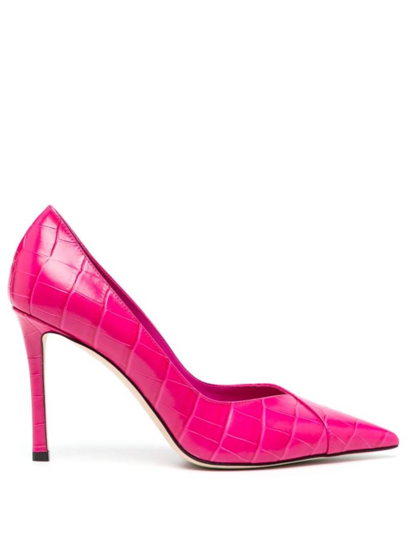 Jimmy Choo Cass 95 crocodile-embossed pumps - Pink von Jimmy Choo