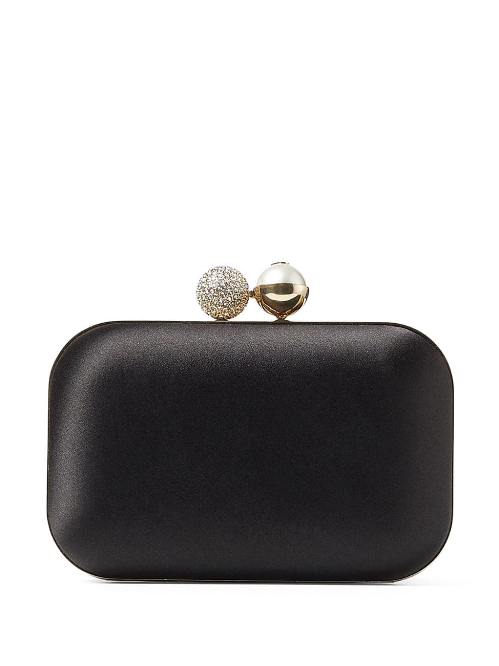 Jimmy Choo Cloud pearl-embellished satin clutch bag - Black von Jimmy Choo