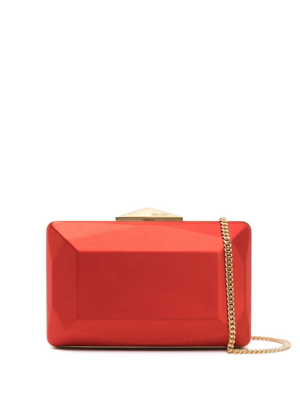 Jimmy Choo Diamond Box satin clutch bag - Red von Jimmy Choo