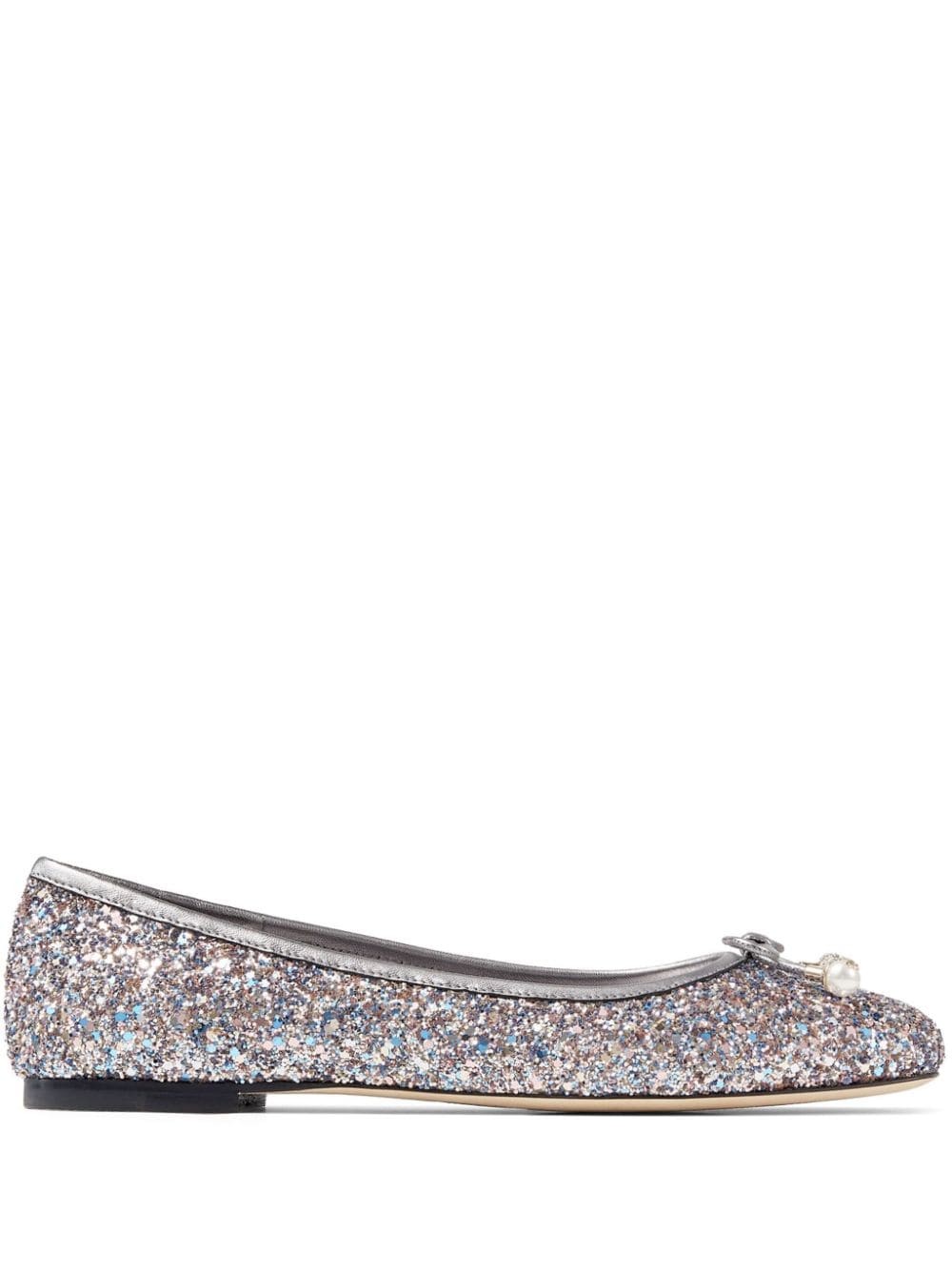 Jimmy Choo Elme glitter ballerina shoes - Silver von Jimmy Choo