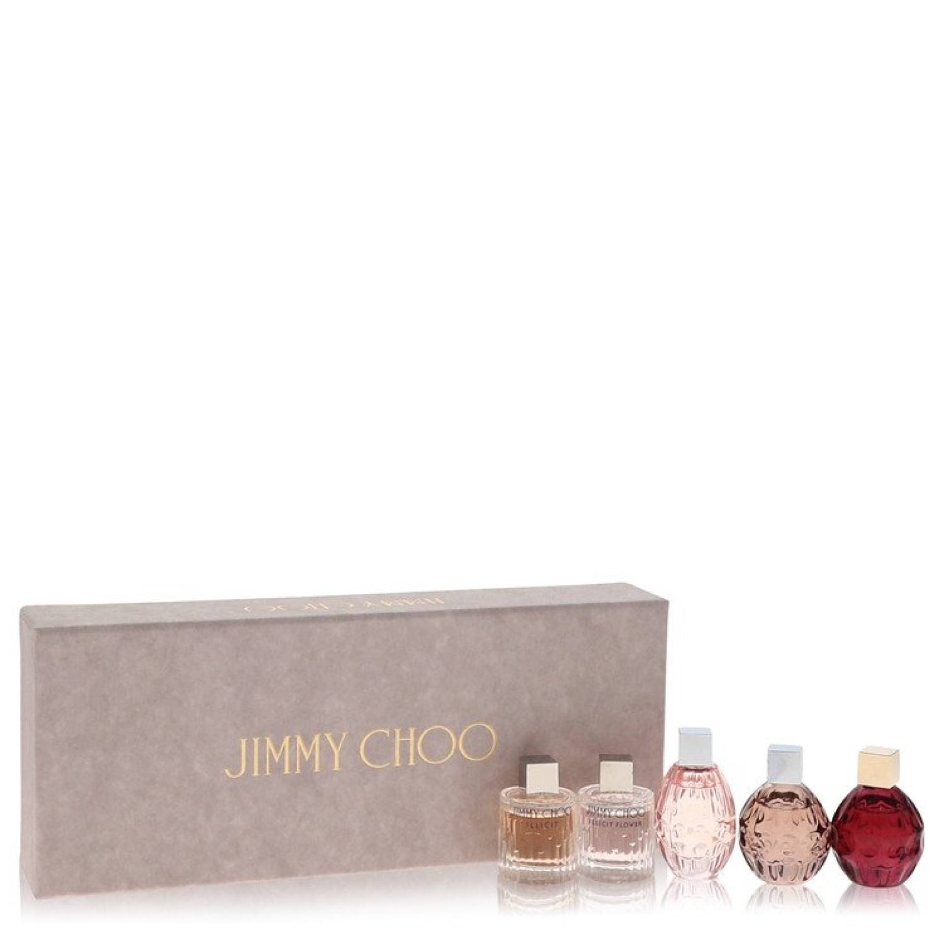Jimmy Choo Fever Gift Set -- 3 x 5 ml Mini EDP Sprays in  Illicit, , &  Fever + 2 x 5 ml Mini EDT sprays in  Illicit Flower &  Leau von Jimmy Choo