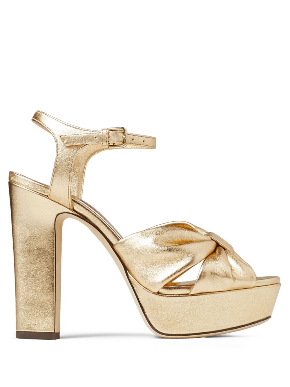 Jimmy Choo Heloise 120mm metallic-finish sandals - Gold von Jimmy Choo