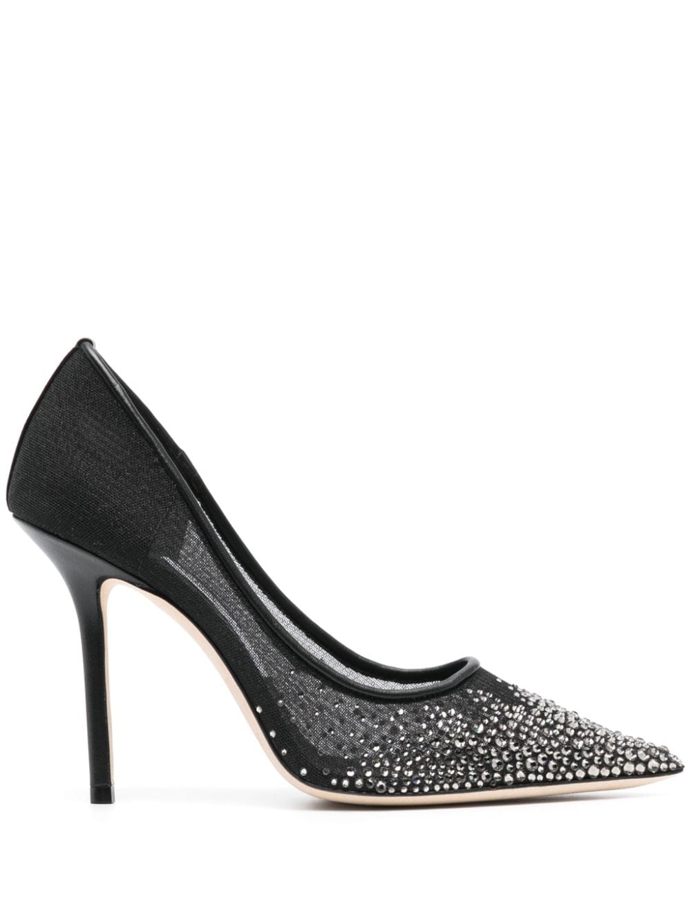 Jimmy Choo Love 100mm crystal-embellished pumps - Black von Jimmy Choo