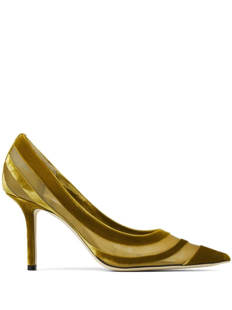 Jimmy Choo Love 85mm mesh pumps - Yellow von Jimmy Choo