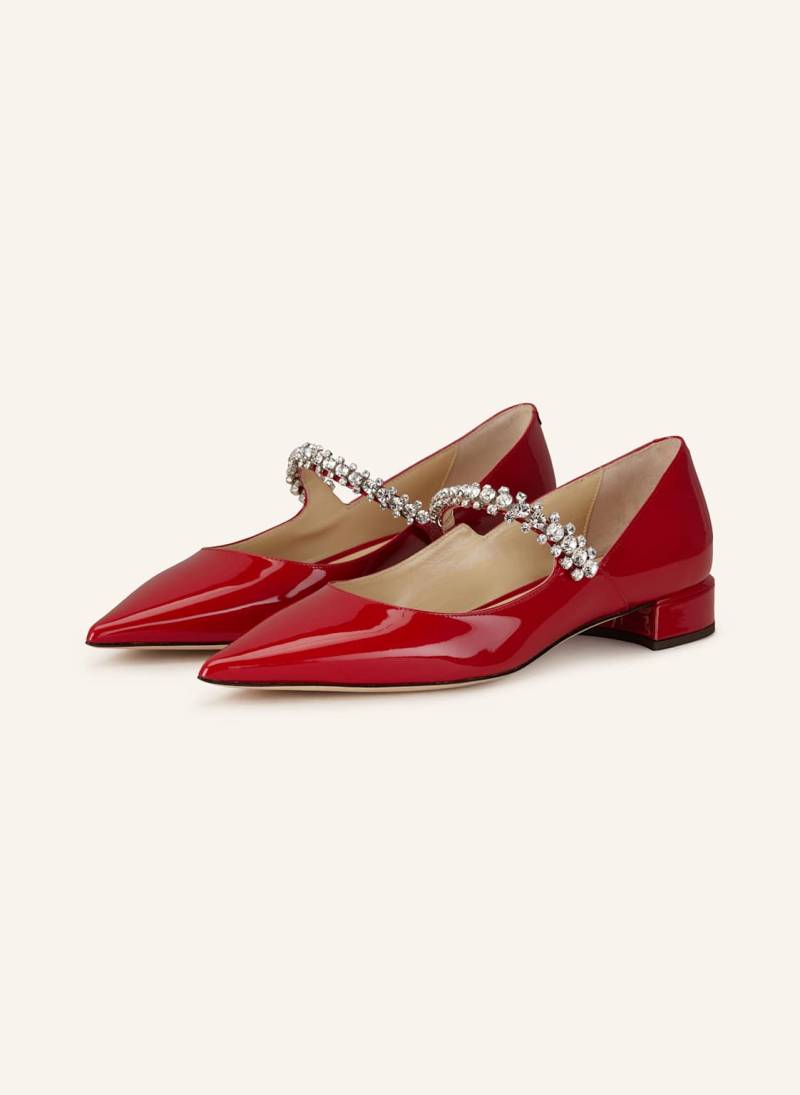 Jimmy Choo Mary-Jane-Ballerinas Mit Schmucksteinen rot von Jimmy Choo
