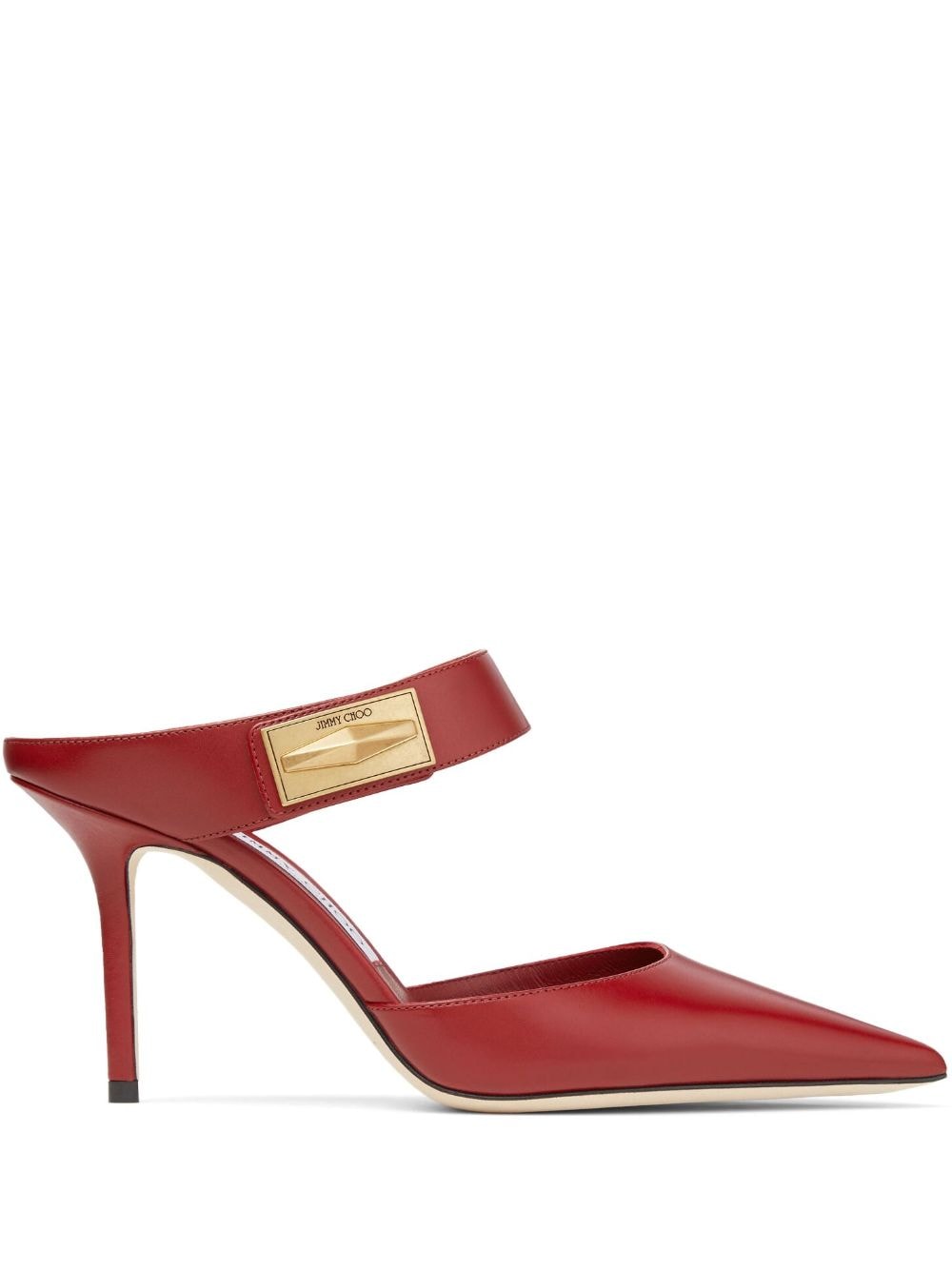 Jimmy Choo Nell 85mm pointed-toe mules - Red von Jimmy Choo