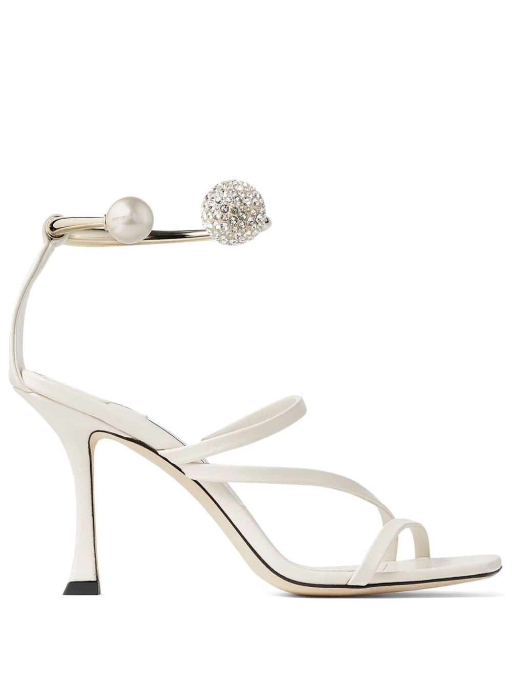 Jimmy Choo Ottilia 90mm leather sandals - White von Jimmy Choo