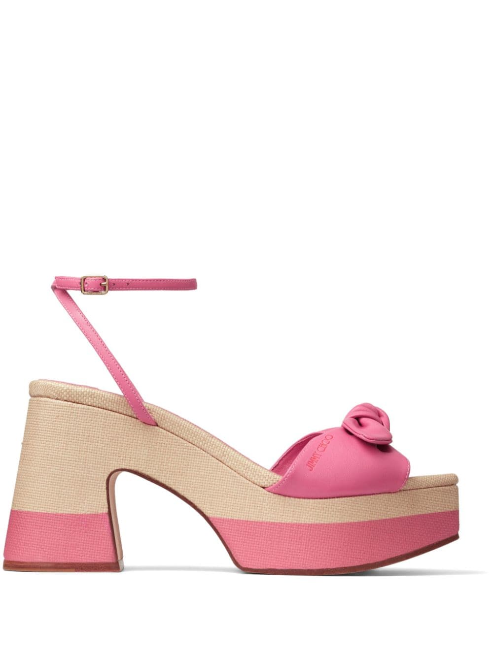 Jimmy Choo Ricia 95mm platform leather sandals - Pink von Jimmy Choo