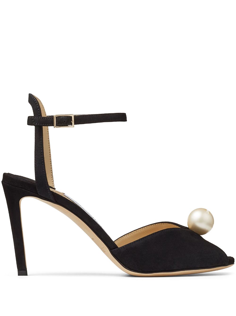 Jimmy Choo Sacora 85mm pearl-embellished sandals - Black von Jimmy Choo