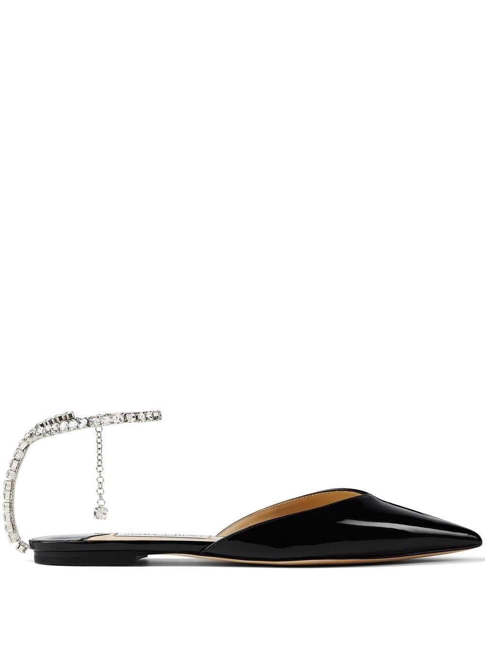 Jimmy Choo Saeda crystal-embellished ballerina shoes - Black von Jimmy Choo