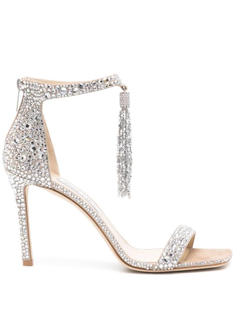 Jimmy Choo Vinca 95mm crystal-embellished sandals - Silver von Jimmy Choo