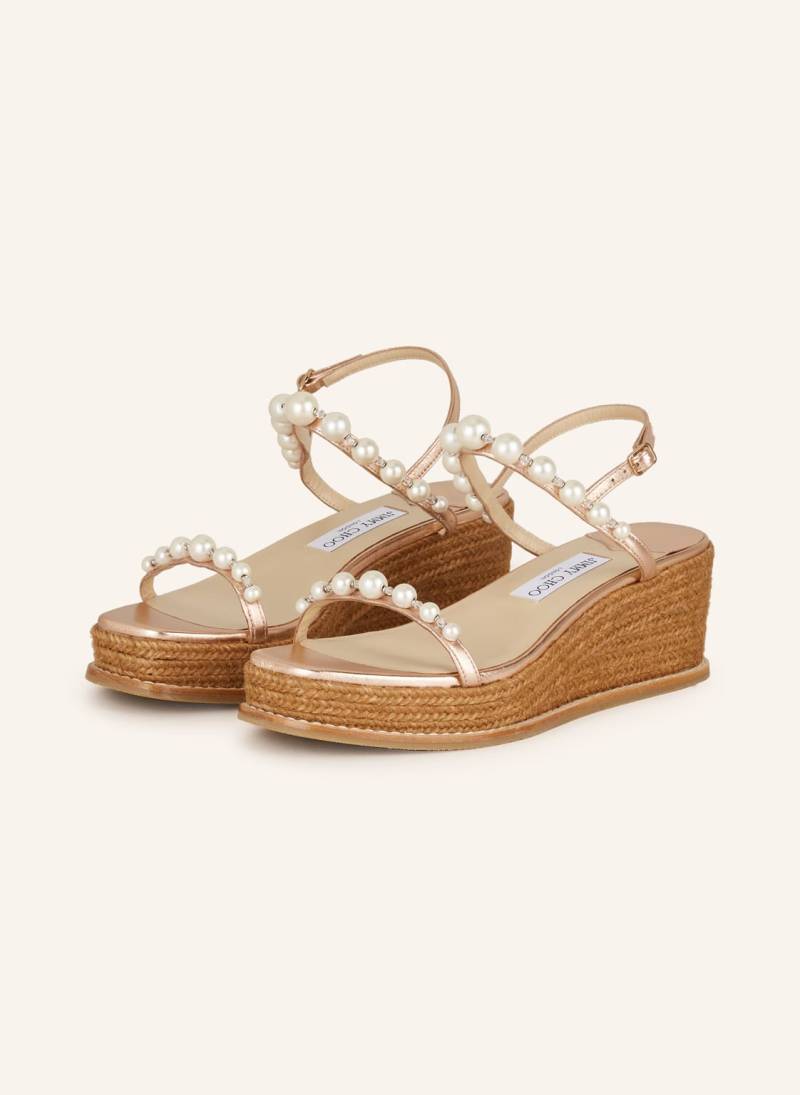 Jimmy Choo Wedges Amatuus 60 Mit Schmuckperlen rosegold von Jimmy Choo