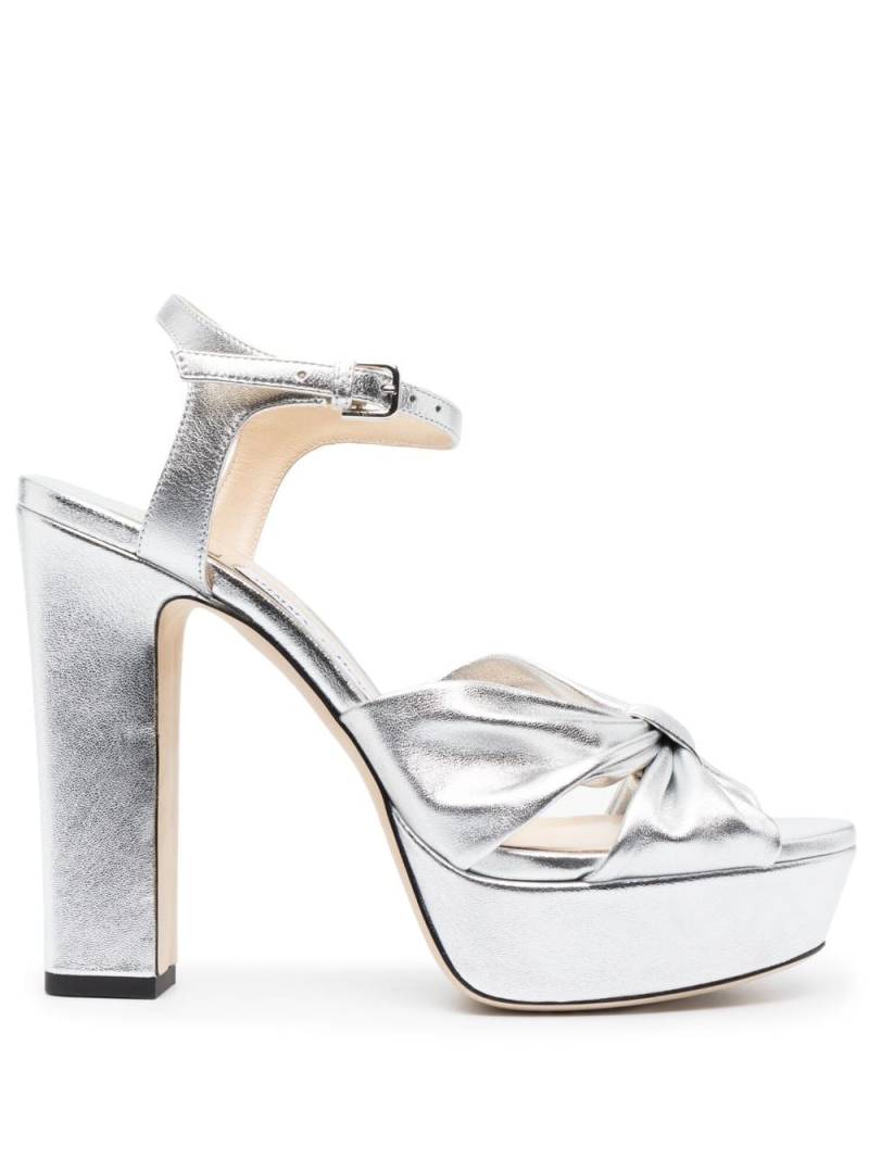 Jimmy Choo knot-detail platform sandals - Silver von Jimmy Choo