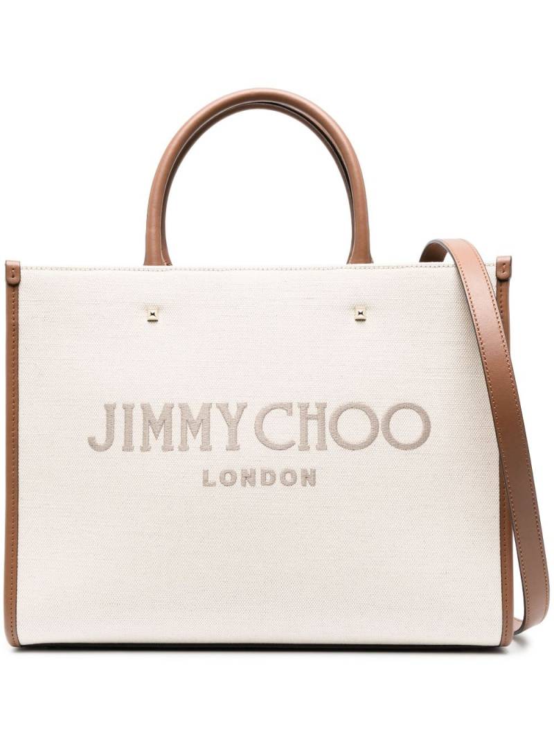 Jimmy Choo medium Avenue canvas tote bag - Neutrals von Jimmy Choo