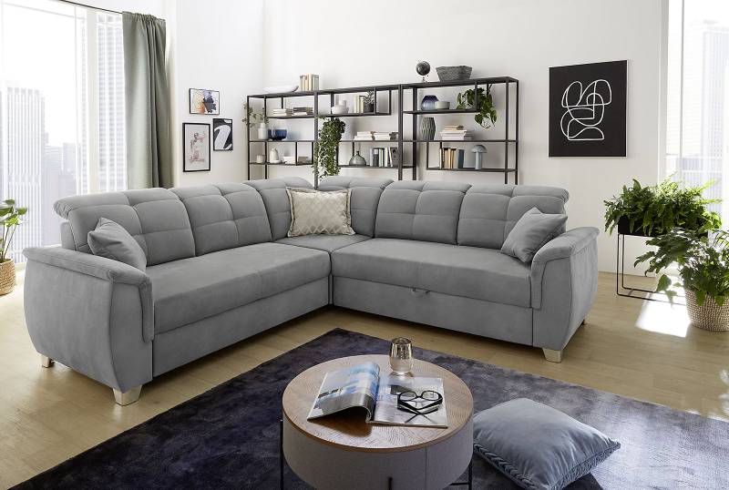 Jockenhöfer Gruppe Ecksofa Udine, verstellbare Kopfteile, Gästebett- und Relaxfunktion von Jockenhöfer Gruppe