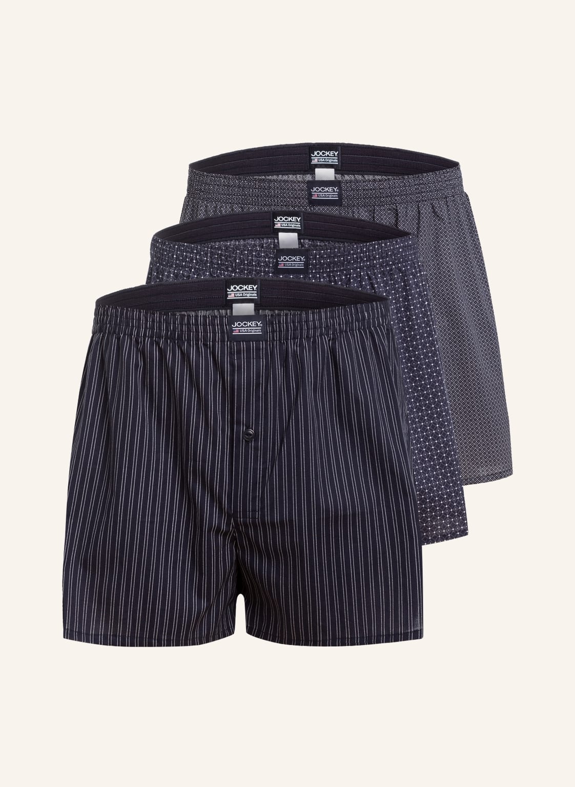 Jockey 3er-Pack Web-Boxershorts blau von Jockey