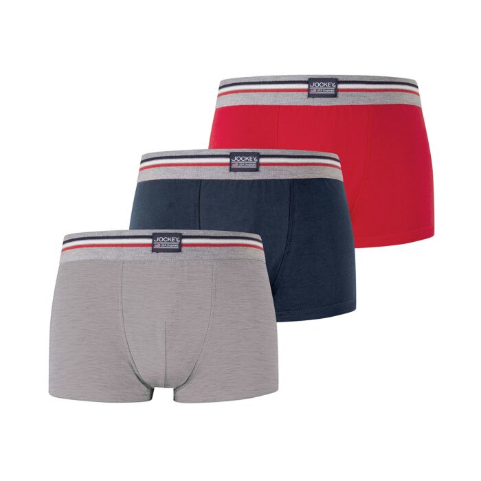 Jockey Herren Panty 3er Pack, grau-rot-marine, XL von Jockey