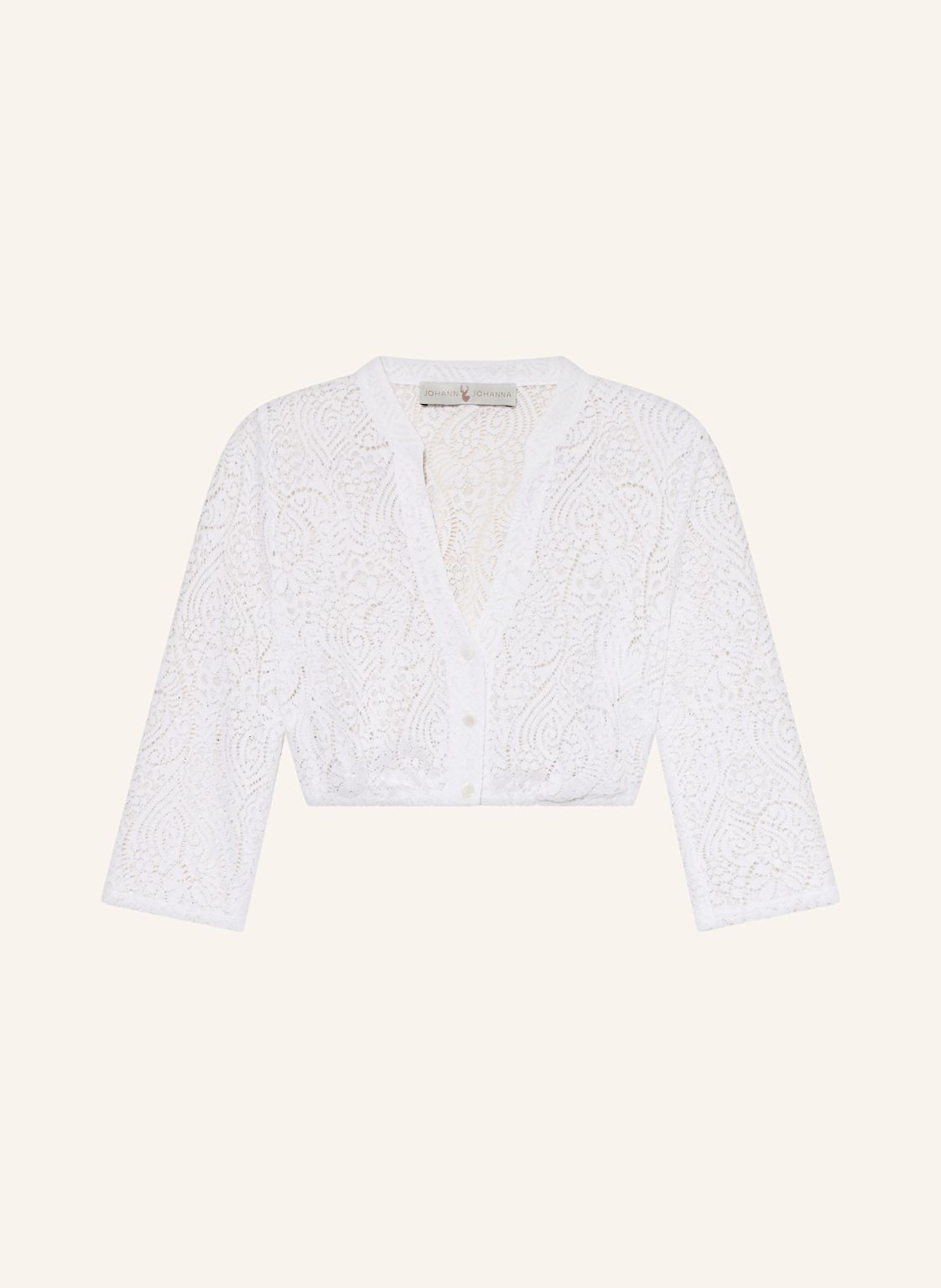 Johann & Johanna Dirndlbluse Mit 3/4-Arm Aus Spitze weiss von Johann & Johanna