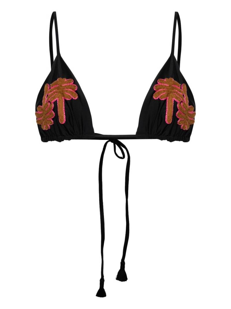 Johanna Ortiz Palm Tree triangle bikini top - Black von Johanna Ortiz